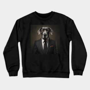Great Dane Dog in Suit Crewneck Sweatshirt